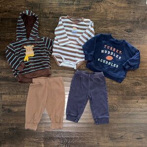 Moose Fleece Hoodie, Football LS Onesie & Sweatshirt with Joggers